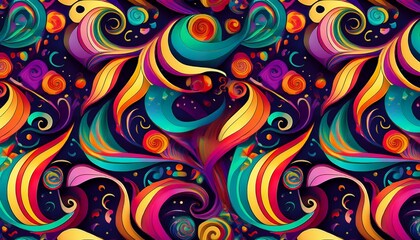 carnaval party seamless texture with colorful serpentines