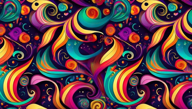 carnaval party seamless texture with colorful serpentines