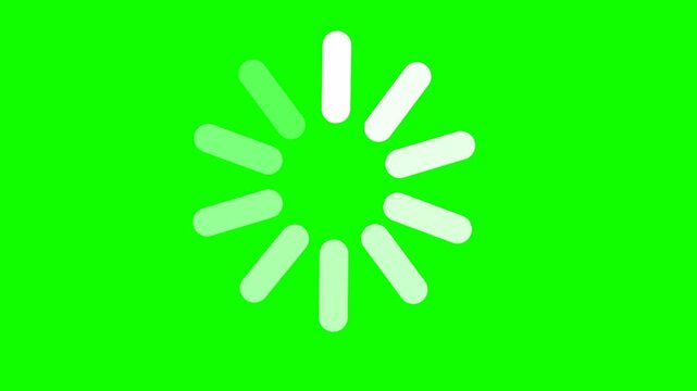 Title
Seamless Radial Loading Spinner Animation on Green Screen Background, Circular Progress Loop, Full HD 1080p