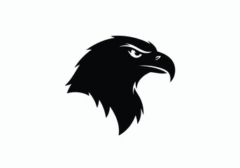 Fototapeta premium Black Eagle Head Silhouette Profile.