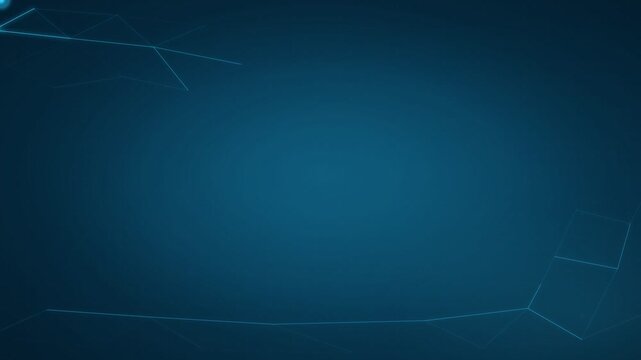 Dark blue gradient featuring minimalist geometric light blue wireframe nodes, interconnected linear constellation patterns, abstract network connectivity, tech design.