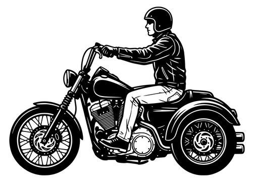 Moto trike vector illustration - Motorbike isolated on white background