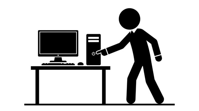 A man throwing a computer.