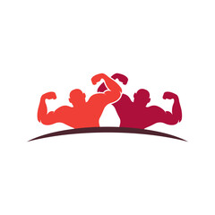 Obraz premium bodybuilder silhouettes icon
