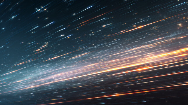 A dynamic digital art representation of light speed travel through deep space, featuring colorful hyperdrive streaks, a starry dark background, and an energetic explosion effect.