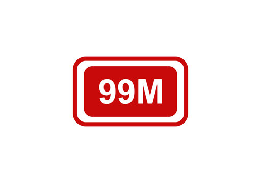 92 Number Badge Icon in Red Rounded Rectangle Vector