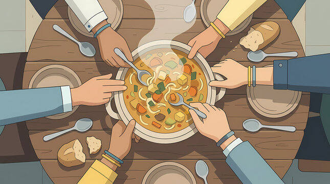 Hot Asian dim sum dumplings with fresh vegetables in a traditional bamboo steamer vector illustration