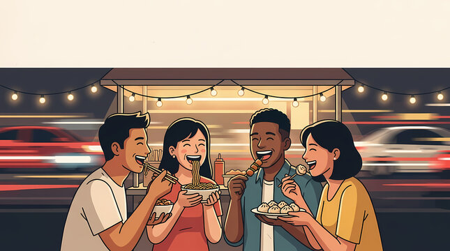Hot Asian dim sum dumplings with fresh vegetables in a traditional bamboo steamer vector illustration