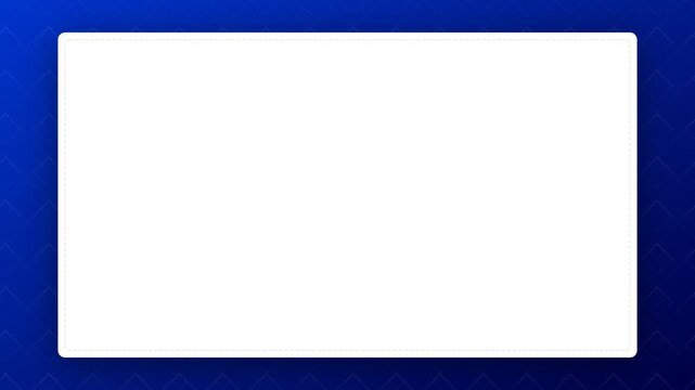 Blue geometric motion background featuring a white centered rectangle frame with copy space