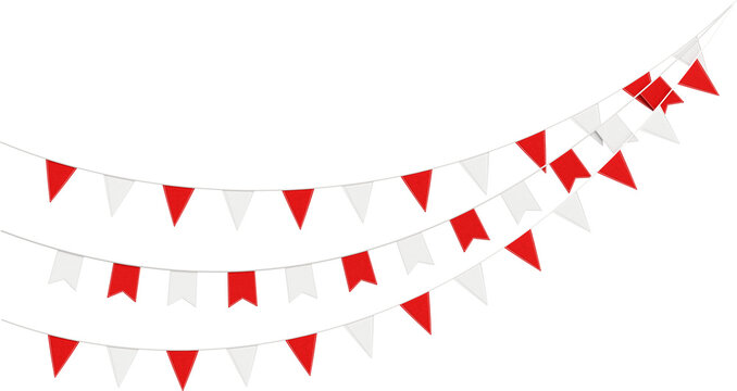 Red and White Party Bunting Flags