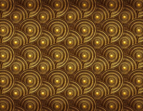 seamless elegant luxury and rich geometric semicircle wave and dot style pattern of metallic gold glitter texture background