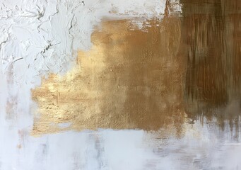 Fototapeta premium Art creation shows layers of paint with different textures and colors on a canvas in a studio setting during daylight hours