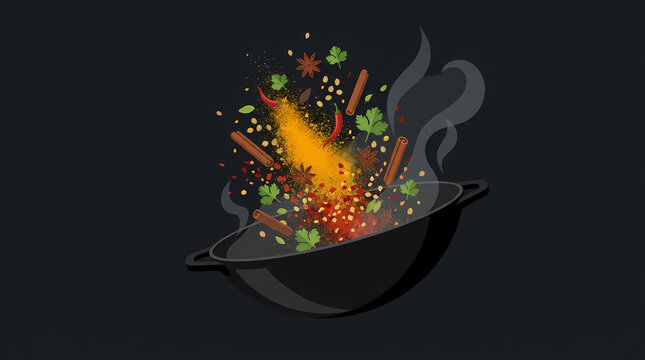 Hot Asian dim sum dumplings with fresh vegetables in a traditional bamboo steamer vector illustration