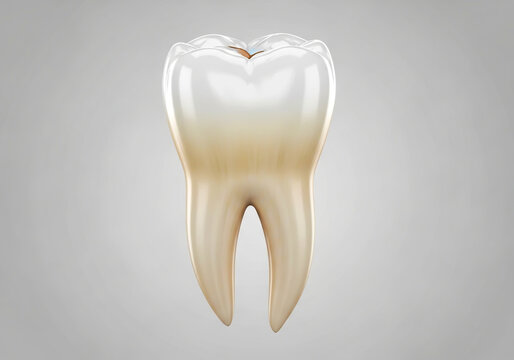 A single human molar tooth with a cavity