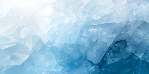 Abstract Blue Background with Ice Crystal Texture, Frozen Glass Patterns and Transparent Winter Water Elements for Cold Modern Nature Design © SoftZy
