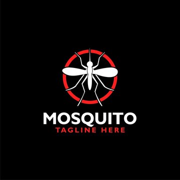 Mosquito logo icon isolated on black background