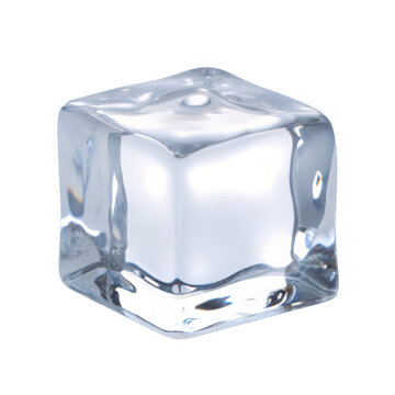 Melting ice cube on transparent background refres isolated on a transparent background