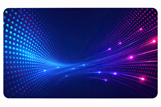 Abstract blue and purple light dots motion background for digital art isolated on white background