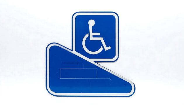 Blue smartphone displaying accessibility symbol.