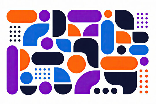 Abstract geometric pattern with colorful shapes and modern design