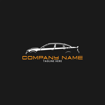 Modern Sport Car Silhouette Logo Template with Minimal Line Art Design for Automotive Brand Identity