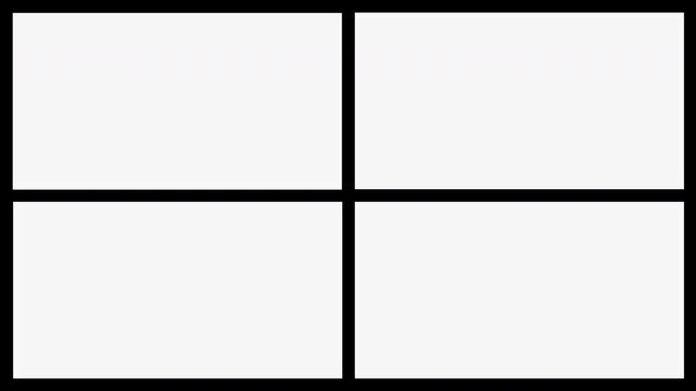 Cinematic film split screen grid template with sixteen panels