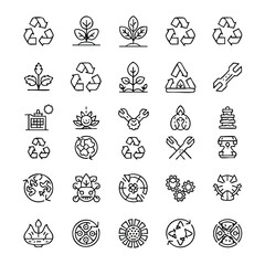 Fototapeta premium eco friendly icons for sustainable living