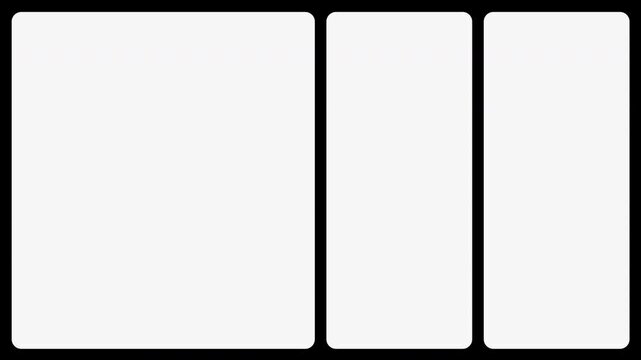Cinematic film split screen overlay with multi frame grid