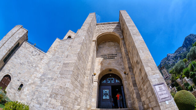 Detail of the entrance to the castle in Kruja (Albania)