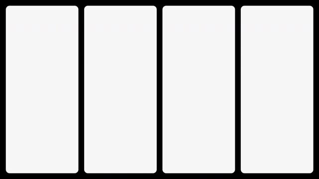 Film split screen template with multiple white cinematic frames