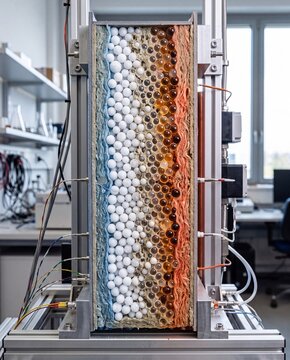 Cross Section of Phase Change Material Thermal Energy Storage Module in Laboratory