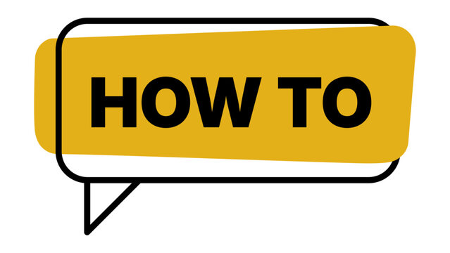 Modern how to speech bubble banner template with bold typography for tutorial guide education presentation and web design