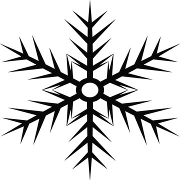 Black and white radial burst with circular center and spiked rays star shape