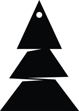 Black geometric triangle with white circle on white background black triangle geometric shape