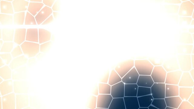 Bright white background with glowing peach cracked mosaic frame effect around edges