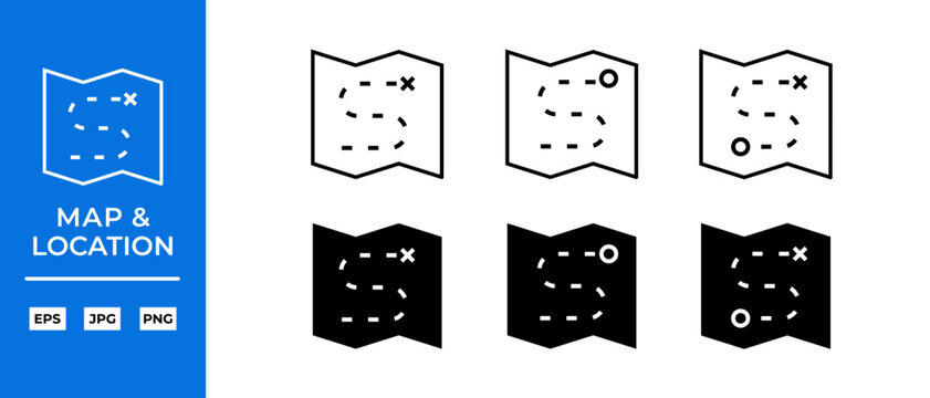 Maps Vector Icon Set. Location, Navigation, GPS Symbols