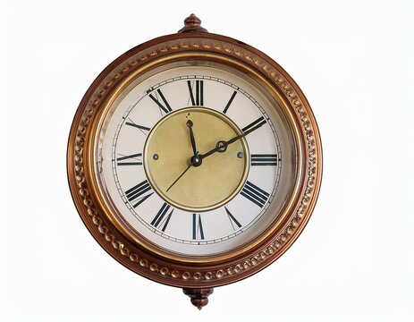 vintage wall clock isolated object for design