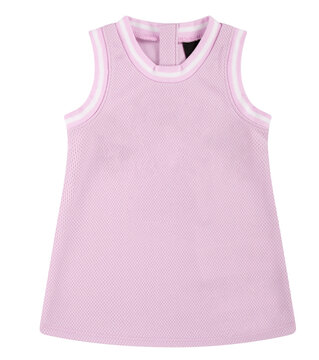 Light purple sleeveless mesh fabric tank top featuring white and lilac striped trim on collar and armholes perfect for comfortable everyday wear or sports activities transparent background