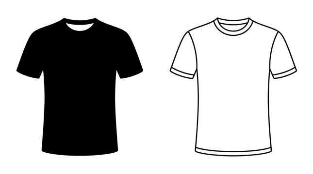 T shirt Silhouette On White Background Two tone Graphic
