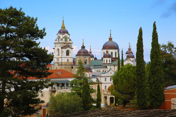 Skete of Saint Andrew in Karyes is a monastic institution on Mount Athos, Greece © denys_kuvaiev