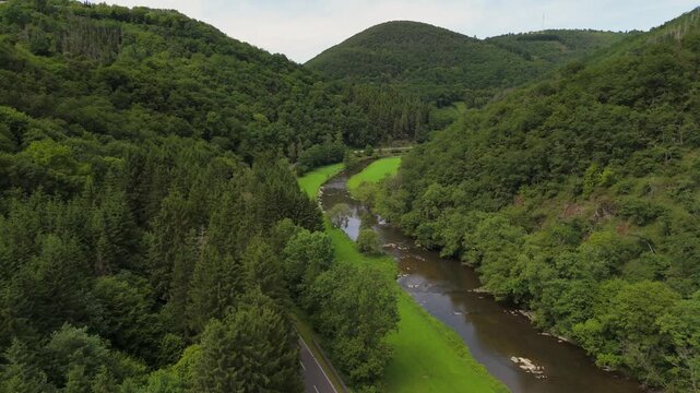 Drone Flight Tracking River Sauer and Parallel Valley Highway