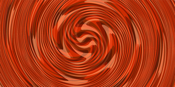 Retro coffee color background. Milk chocolate liquid dessert texture. Wavy swirl candy pattern for poster, cover, banner, pamphlet. Vintage brown trippy hippie wallpaper in 60s or 70s style.