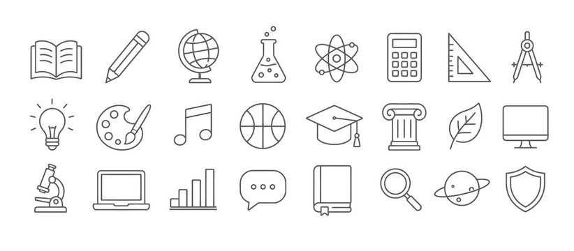 Education and Technology Icons Collection.