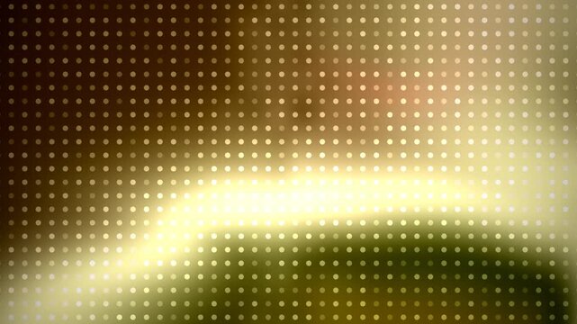 Abstract green orange background with glowing dots grid overlay and blurred texture