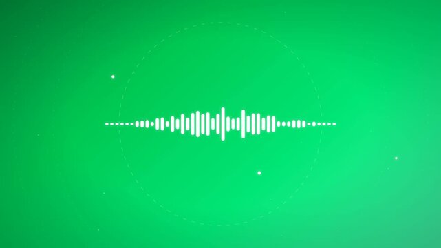 Digital Audio Waveform Visualizer on Green Background