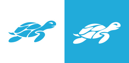 Minimal Sea Turtle Silhouette Logo Icon Vector Modern Marine Animal Design © Farhad