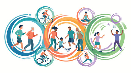 Fototapeta premium Diverse people engaging in recreational activities.
