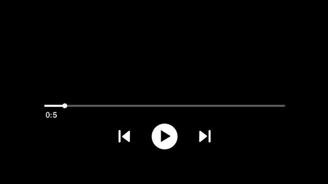 Minimalist digital media player interface overlay featuring a progress bar and playback control for seamless integration into multimedia projects, software ui, and web