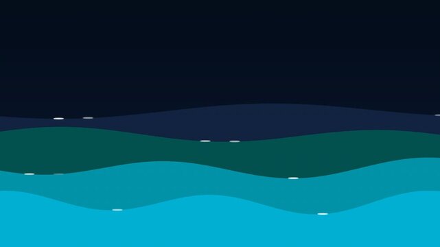 Motion of Ocean Waves in Deep Blue Sea with Gentle Rolling Motion for Relaxation and Nature Scenes.