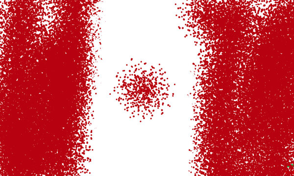 Abstract particle flag of peru with scattered dots design for national holiday celebration.